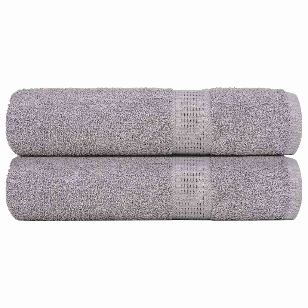 Serviettes de douche vidaxl 2 st 70x140 cm 360 g m² 100% coton gris