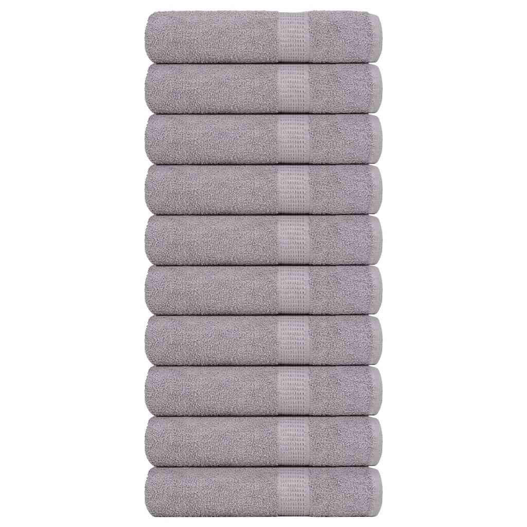 Serviettes de douche vidaxl 10 st 70x140 cm 360 g m² 100% coton gris