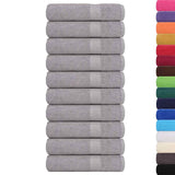 Serviettes de douche vidaxl 10 st 70x140 cm 360 g m² 100% coton gris