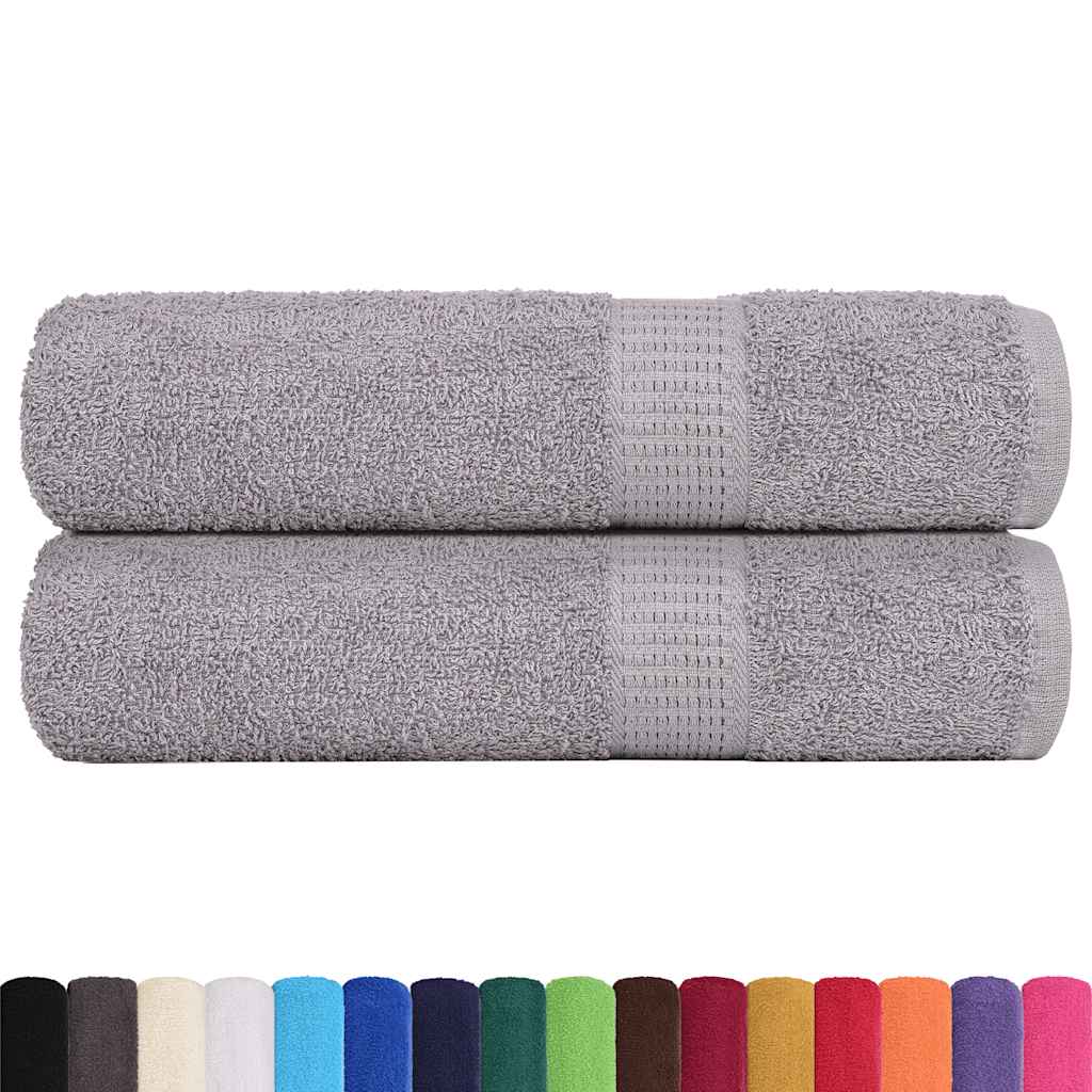 Asciugamani da bagno Vidaxl 2 St 100x150 cm 360 g m² 100% di cotone grigio