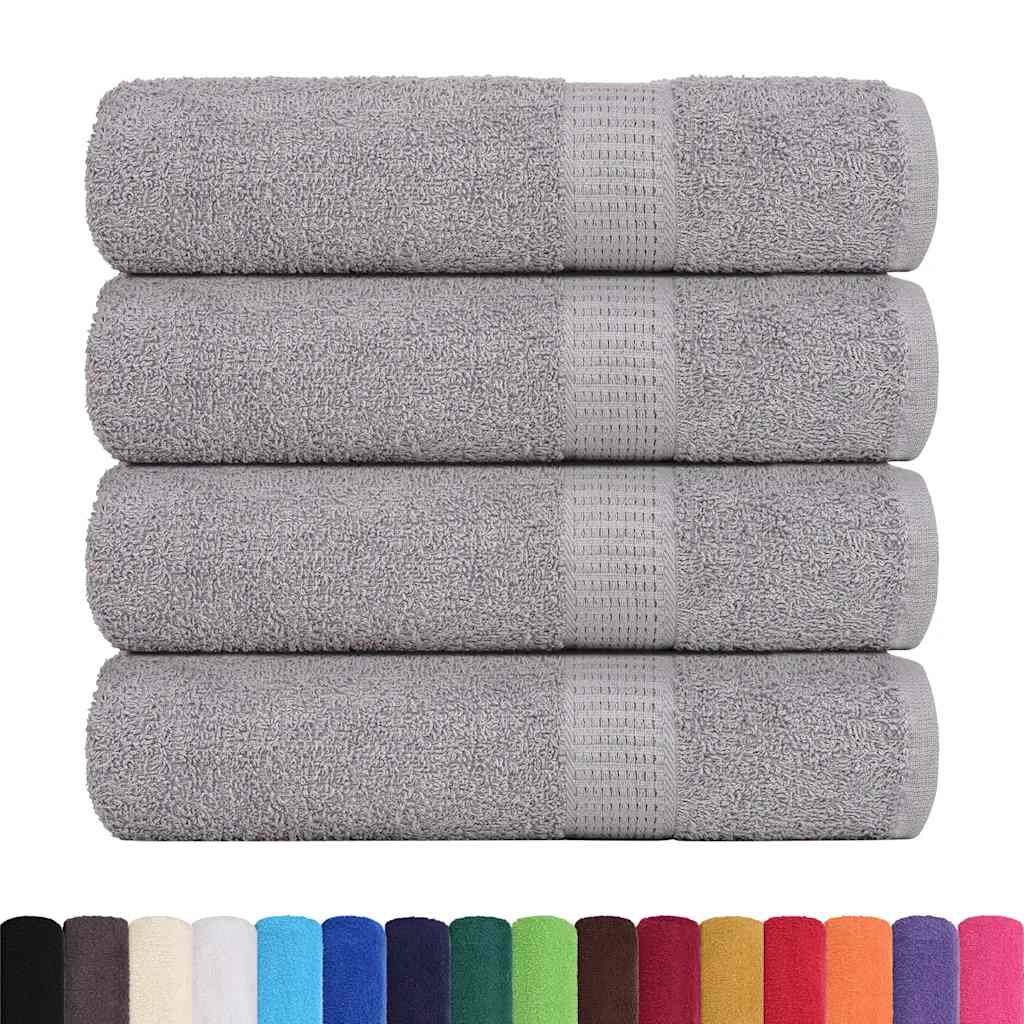 Asciugamani da bagno Vidaxl 4 PC 100x150 cm 360 g m² 100% di cotone grigio