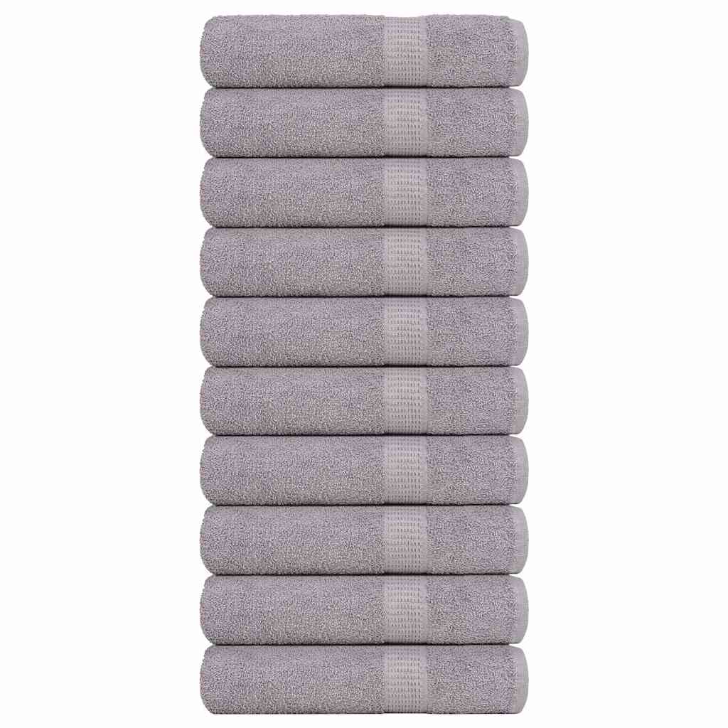 Toallas de baño Vidaxl 10 st 100x150cm 360 g m² 100% de algodón gris