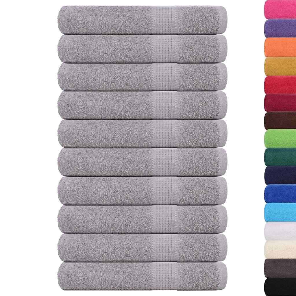 Serviettes vidaxl 10 pcs 100x200 cm 360 g m² 100% coton gris