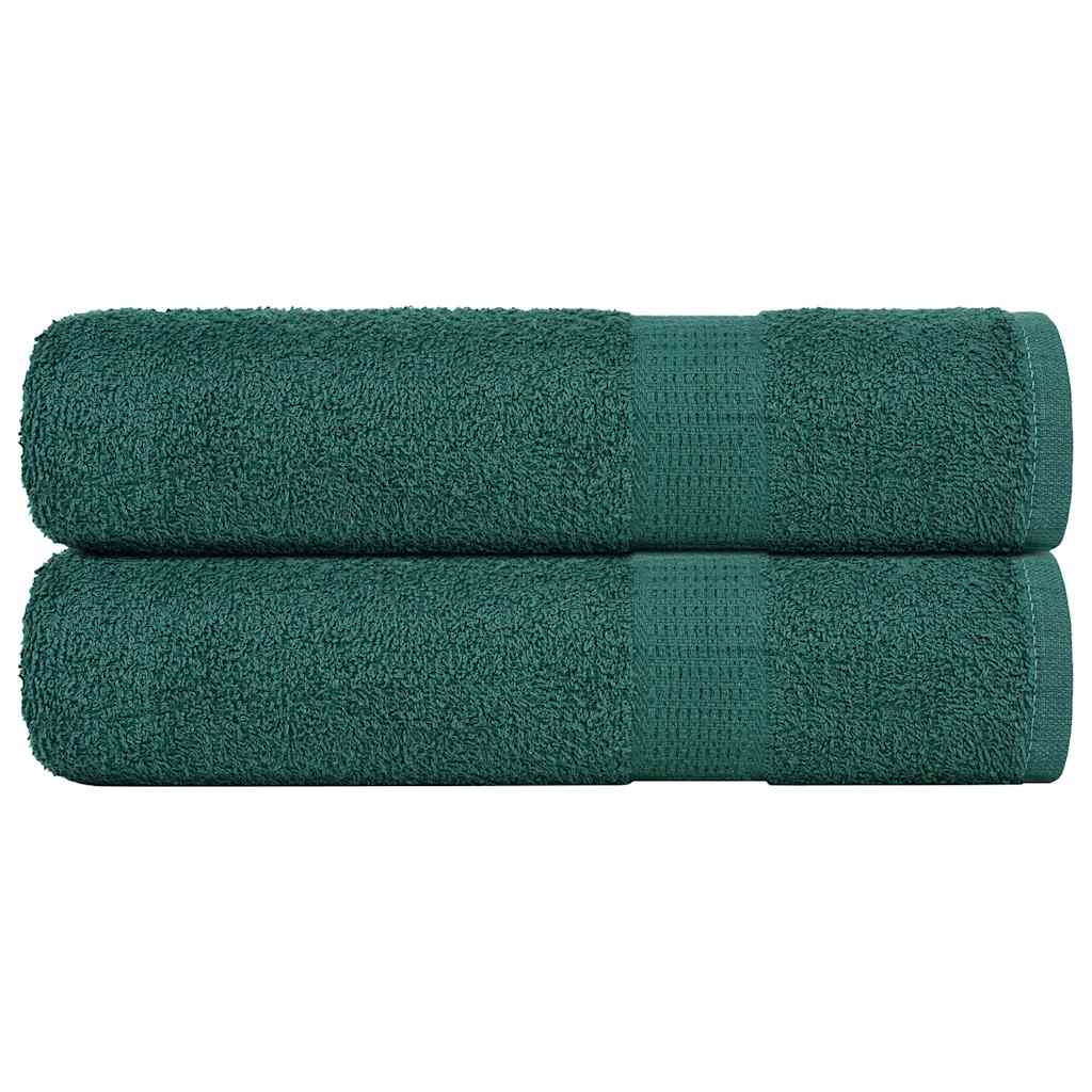 Serviettes de bain vidaxl 2 ST 100x150 cm 360 g m² 100% coton vert