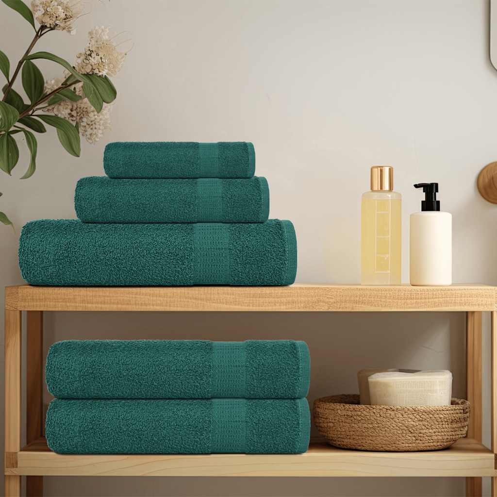 Toallas de baño Vidaxl 10 st 100x150cm 360 g m² 100% de algodón verde