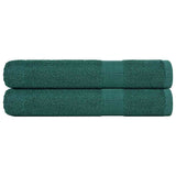 Serviettes de sauna vidaxl 2 ST 80x200 cm 360 g m² 100% coton vert