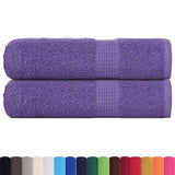 Vidaxl shower towels 2 st 70x140 cm 360 g m² 100% cotton purple