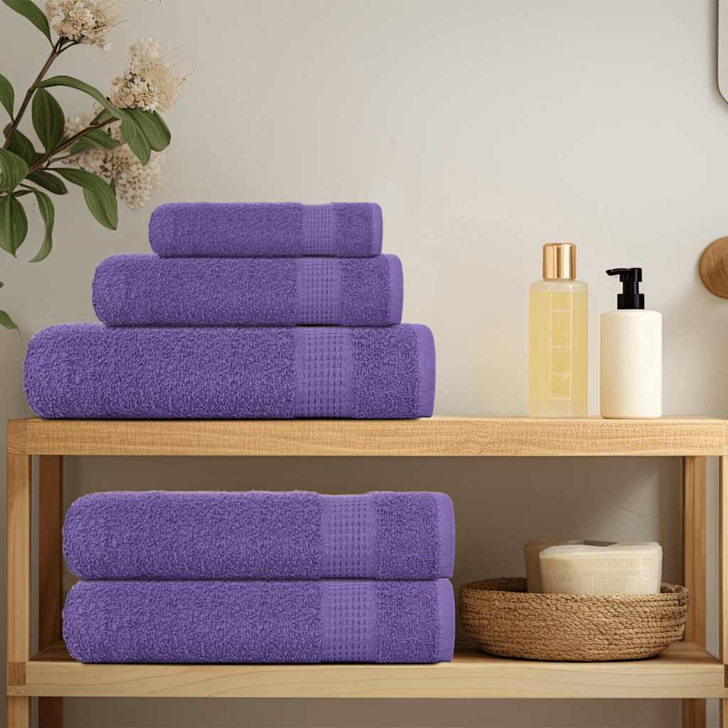 Vidaxl shower towels 2 st 70x140 cm 360 g m² 100% cotton purple