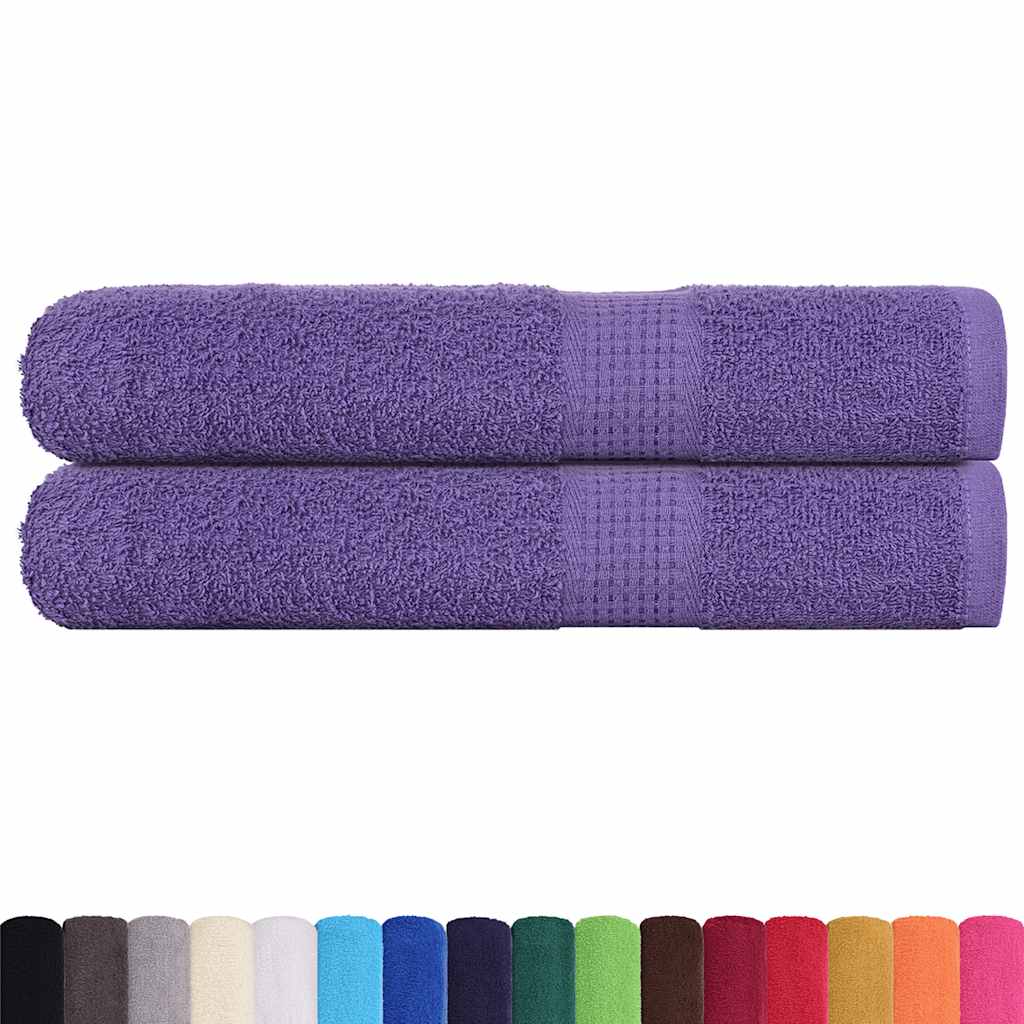 Serviettes de sauna vidaxl 2 ST 80x200 cm 360 g m² 100% coton violet