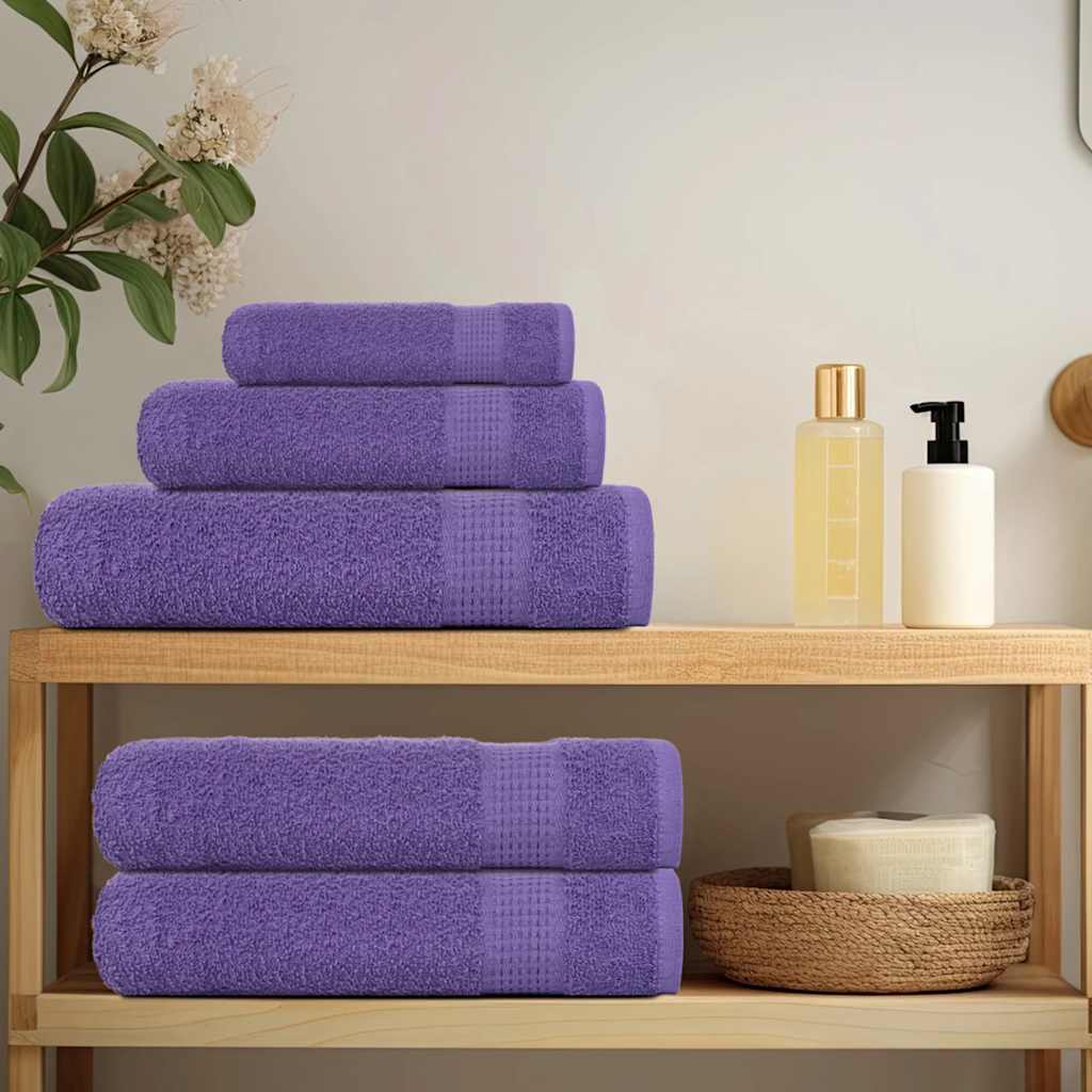 Serviettes de sauna vidaxl 4 ST 80x200 cm 360 g m² 100% coton violet