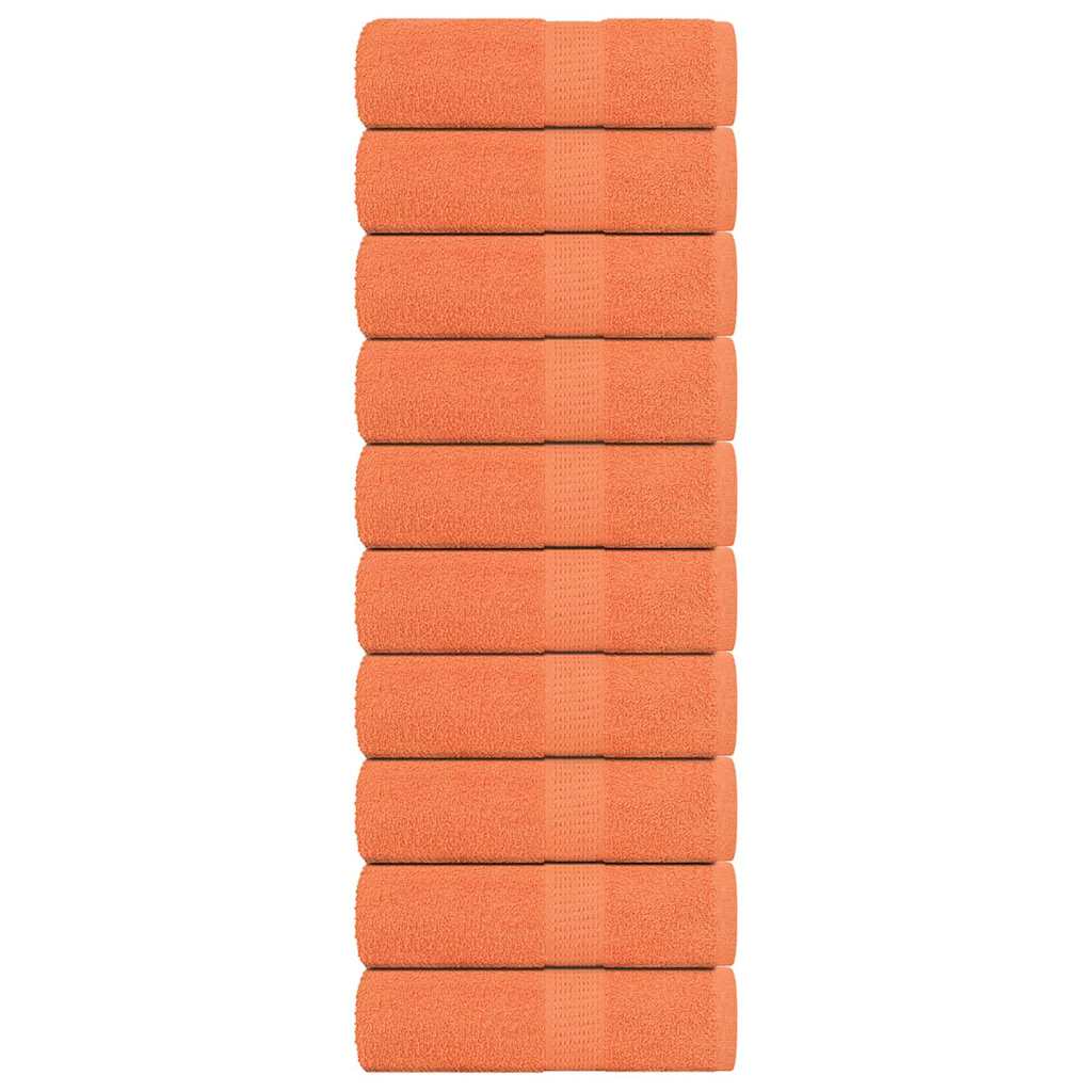 Vidaxl zeepdoekjes 10 st 30x30 cm 360 g m² 100% katoen oranje