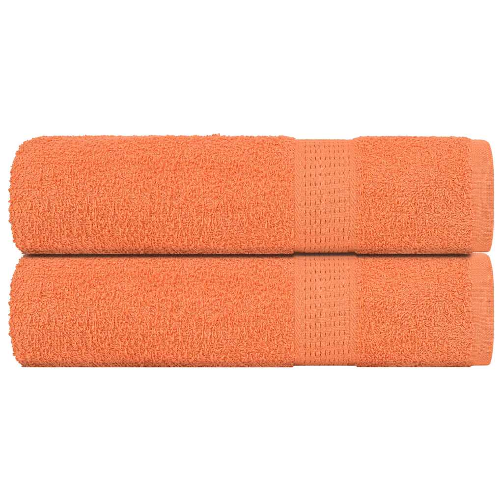 Vidaxl badehåndklæder 2 st 100x150 cm 360 g m² 100% bomuldsorange