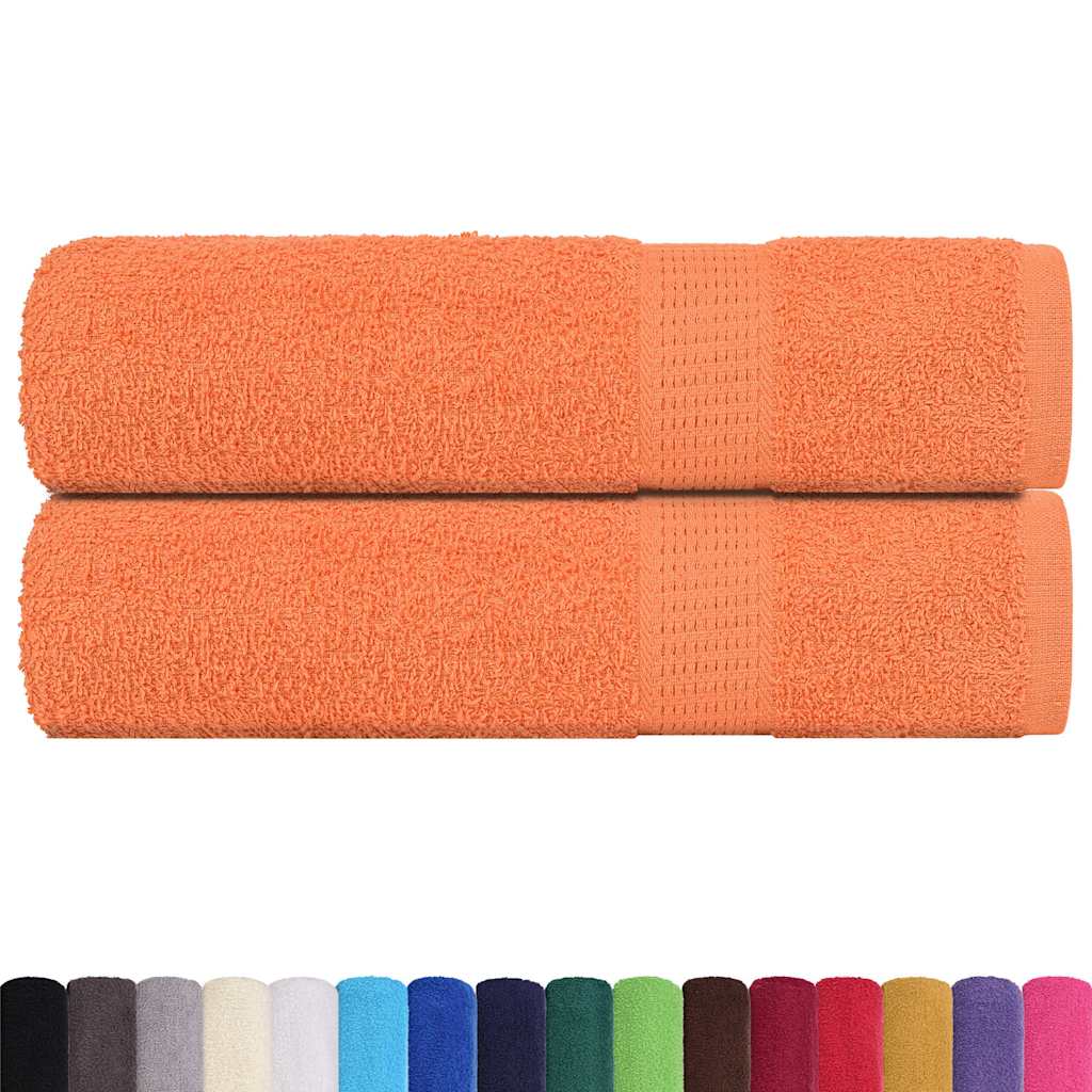 Serviettes de bain vidaxl 2 ST 100x150 cm 360 g m² 100% coton orange