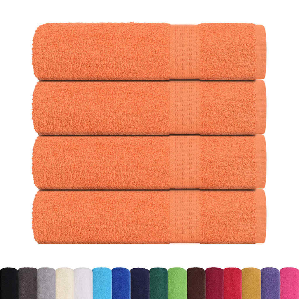 Serviettes de bain vidaxl 4 ST 100x150 cm 360 g m² 100% coton orange