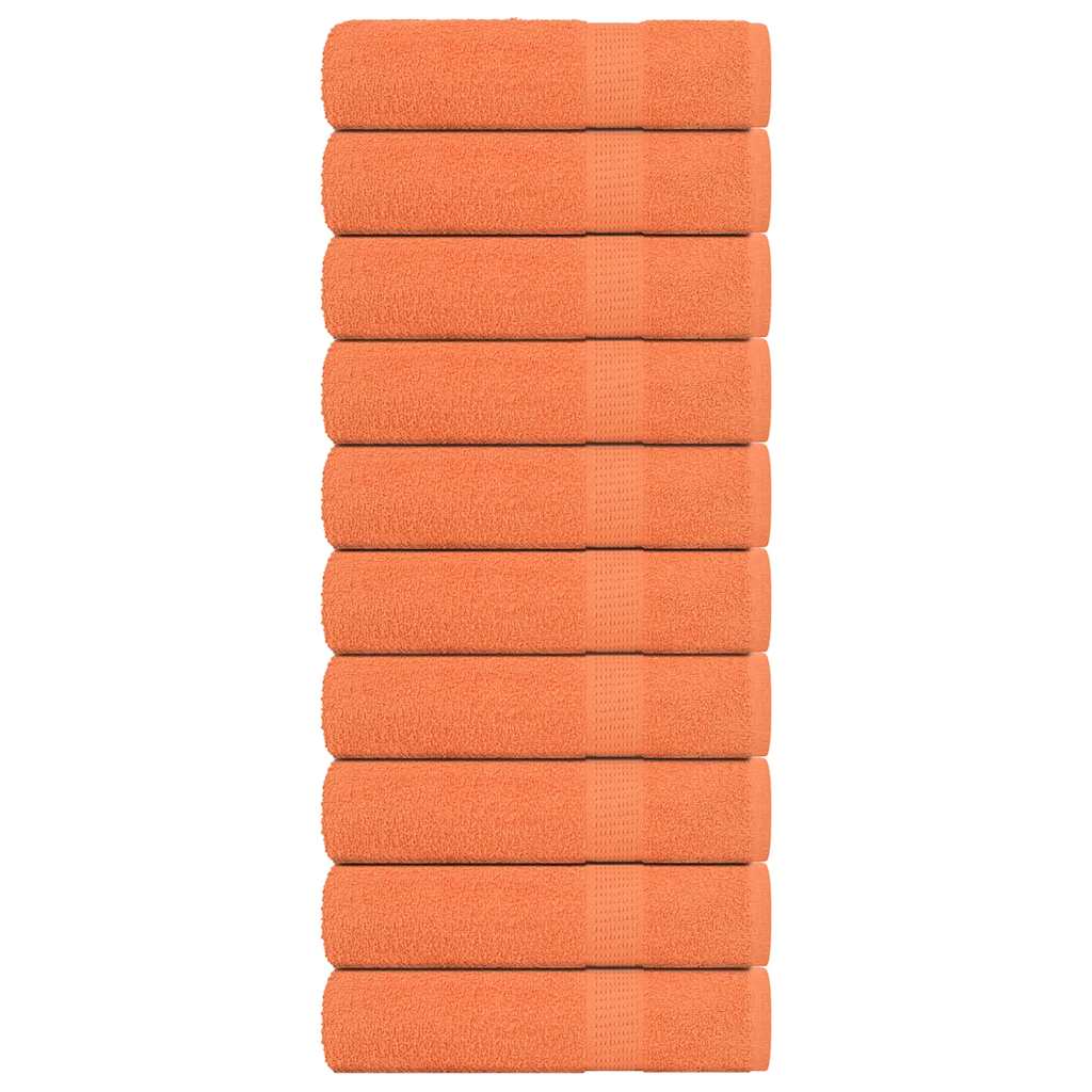 Vidaxl kopalniške brisače 10 pc 100x150 cm 360 g m² 100% bombažne oranžne