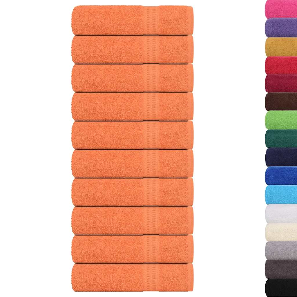 Vidaxl kopalniške brisače 10 pc 100x150 cm 360 g m² 100% bombažne oranžne