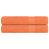 Serviettes de sauna vidaxl 2 ST 80x200 cm 360 g m² 100% coton orange