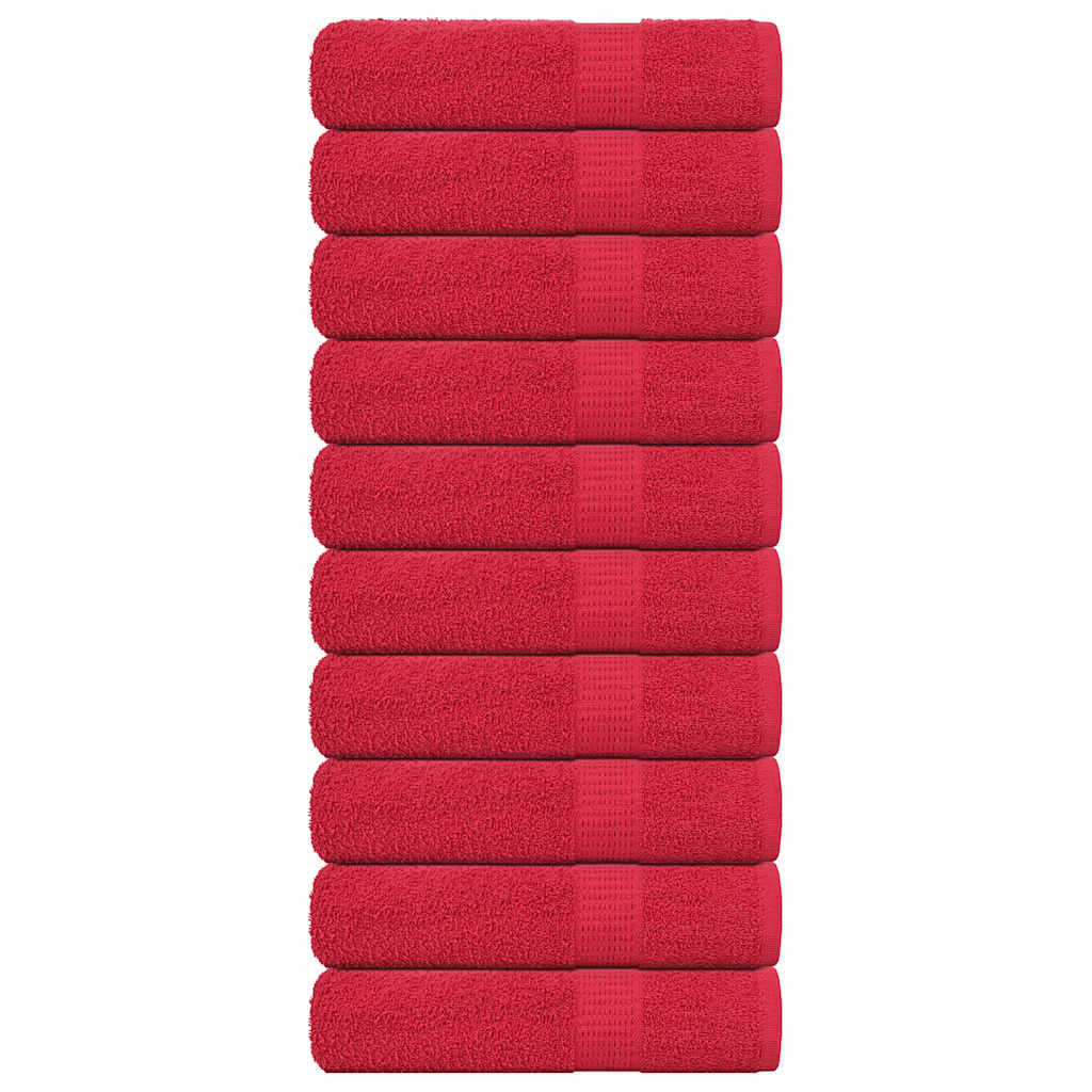 Serviettes de bain vidaxl 10 ST 100x150cm 360 g m² 100% de coton rouge