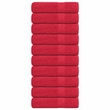 Vidaxl Asciugamani da bagno 10 ST 100x150 cm 360 g m² 100% di cotone rosso