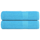 Serviettes de douche Vidaxl 2 st 70x140 cm 360 g m² 100% coton turquoise