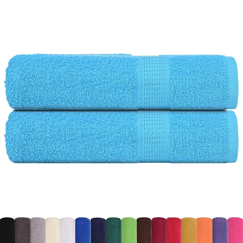 Serviettes de douche Vidaxl 2 st 70x140 cm 360 g m² 100% coton turquoise