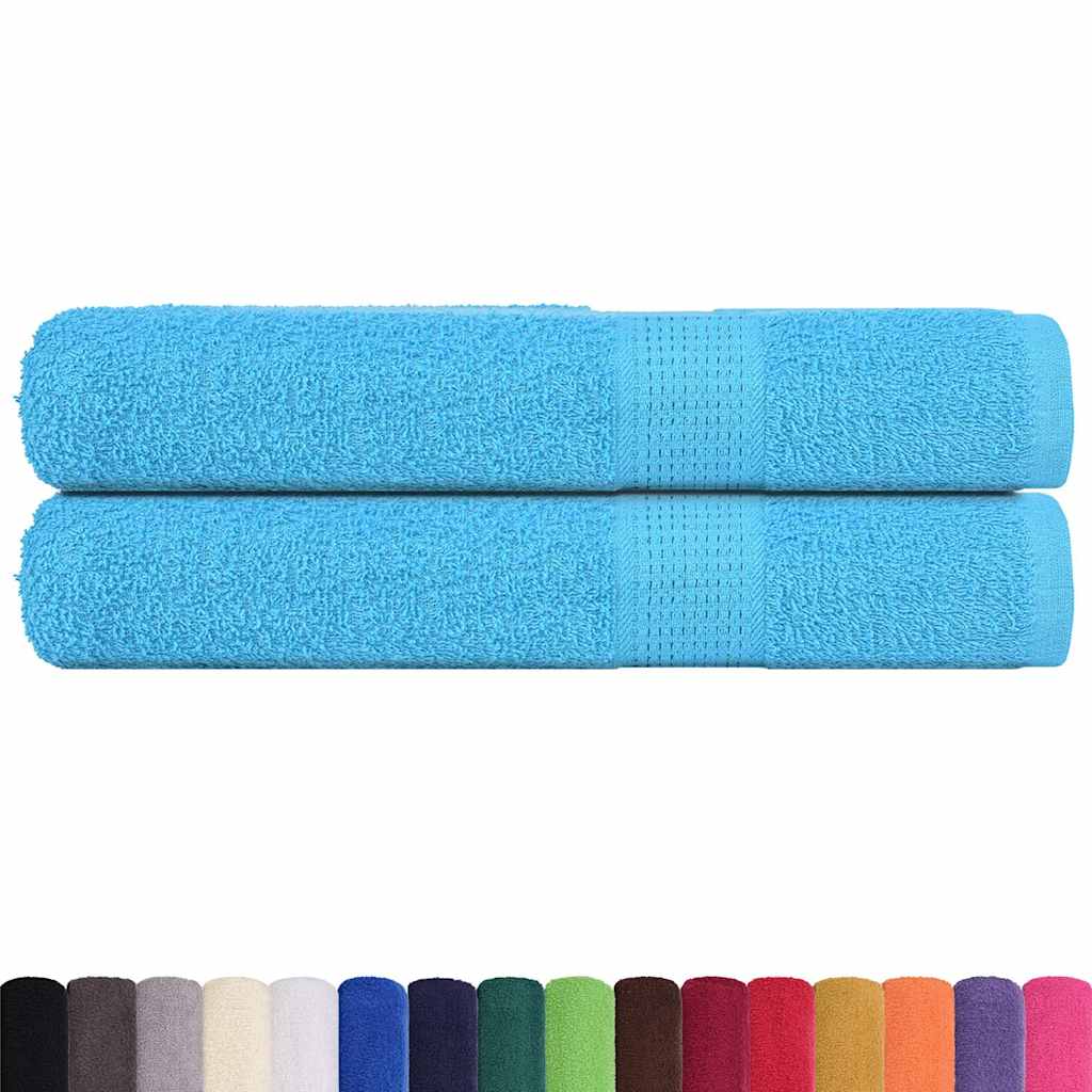 Serviettes de sauna vidaxl 2 ST 80x200 cm 360 g m² 100% coton turquoise