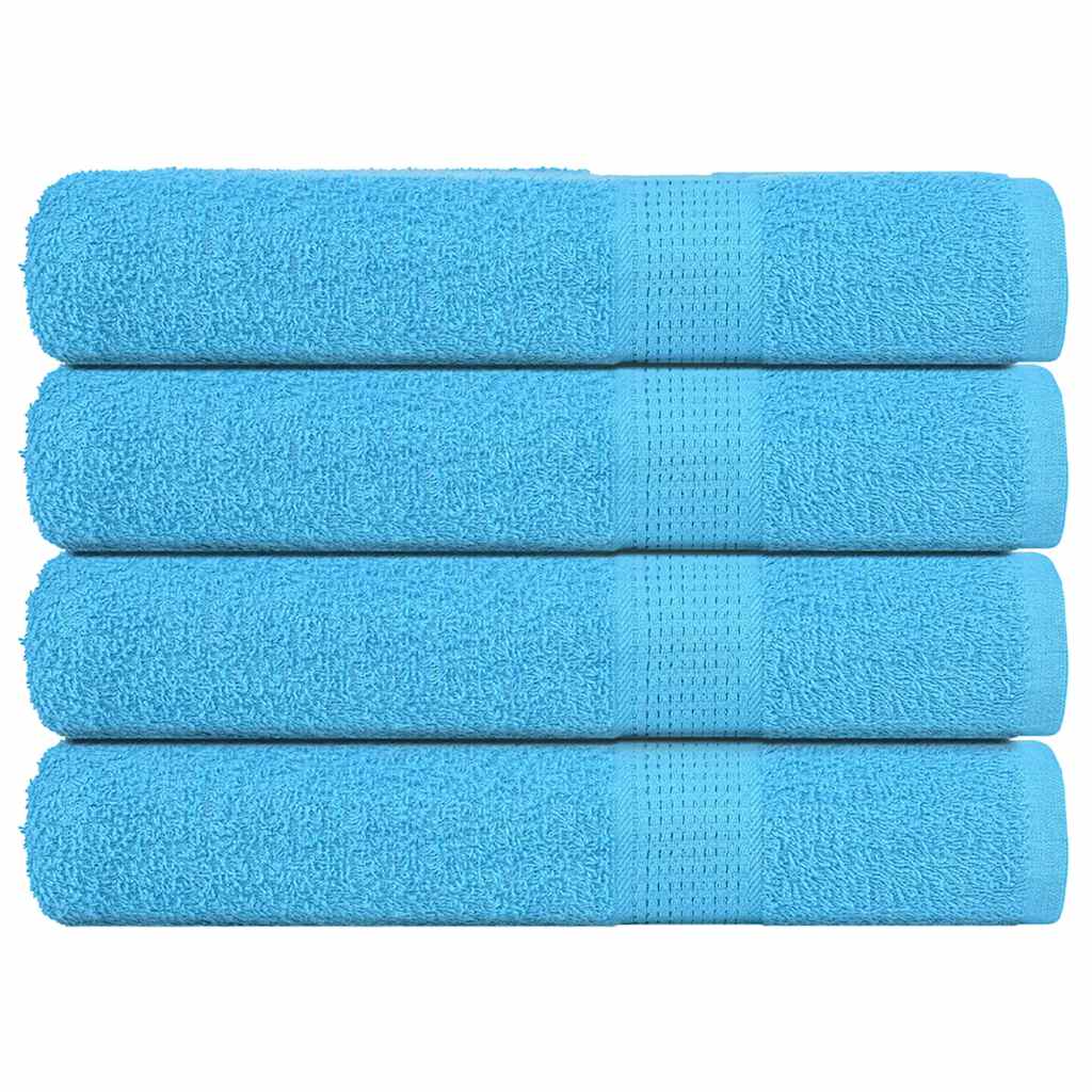 Serviettes de sauna vidaxl 4 ST 80x200 cm 360 g m² 100% coton turquoise