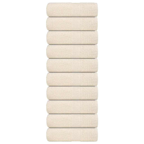 Vidaxl washandjes frogn 10 st 30x30 cm 360 g m² crème