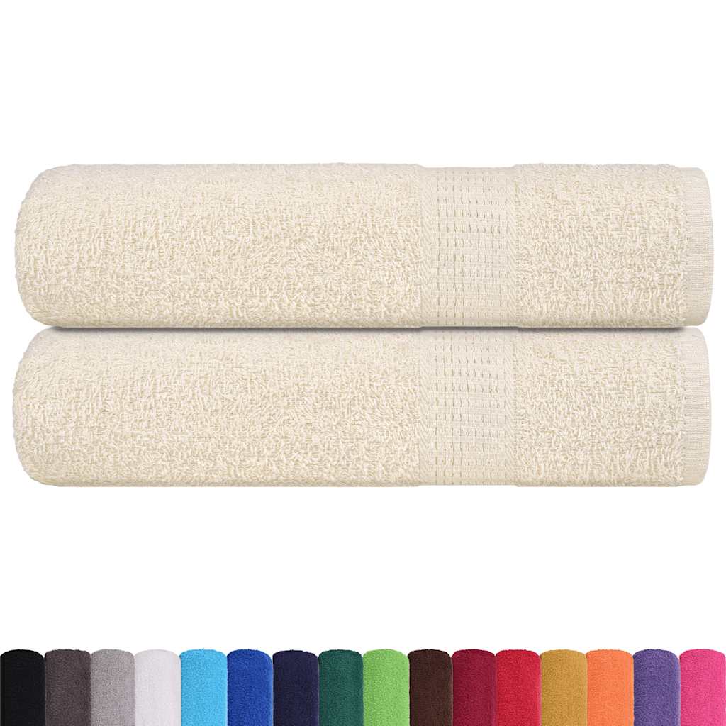 Serviettes de bain vidaxl 2 ST 100x150 cm 360 g m² 100% coton crème - colorant