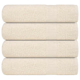 Serviettes de bain vidaxl 4 pcs 100x150 cm 360 g m² 100% coton crème -colored