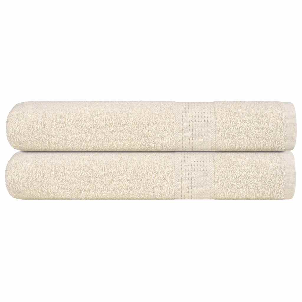 Serviettes de sauna vidaxl 2 ST 80x200 cm 360 g m² 100% coton crème