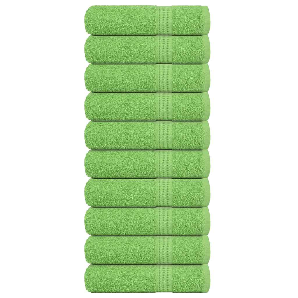 Vidaxl Asciugamani da bagno 10 pezzi 100x150 cm 360 g m² 100% di mela di cotone verde