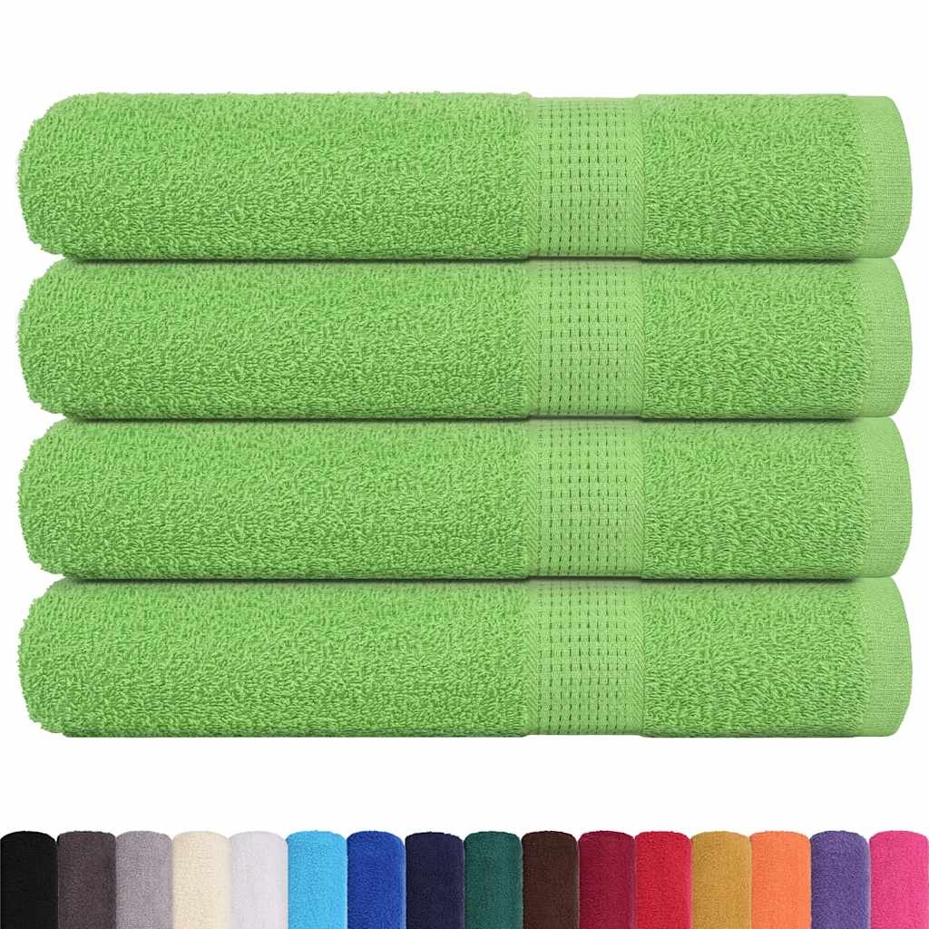 Serviettes de sauna vidaxl 4 ST 80x200 cm 360 g m² 100% coton vert pomme