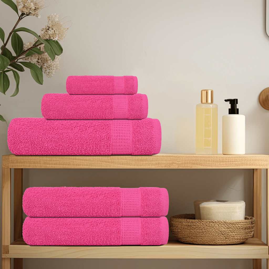 Toallas de baño Vidaxl 2 st 100x150 cm 360 g m² 100% rosa de algodón