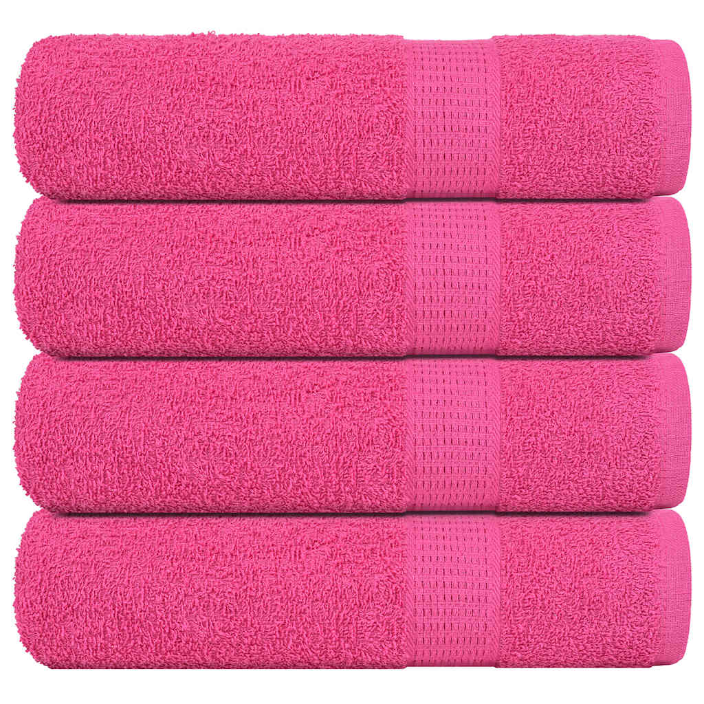 Serviettes de bain vidaxl 4 ST 100x150 cm 360 g m² 100% coton rose