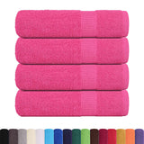 Toallas de baño Vidaxl 4 st 100x150 cm 360 g m² 100% rosa de algodón