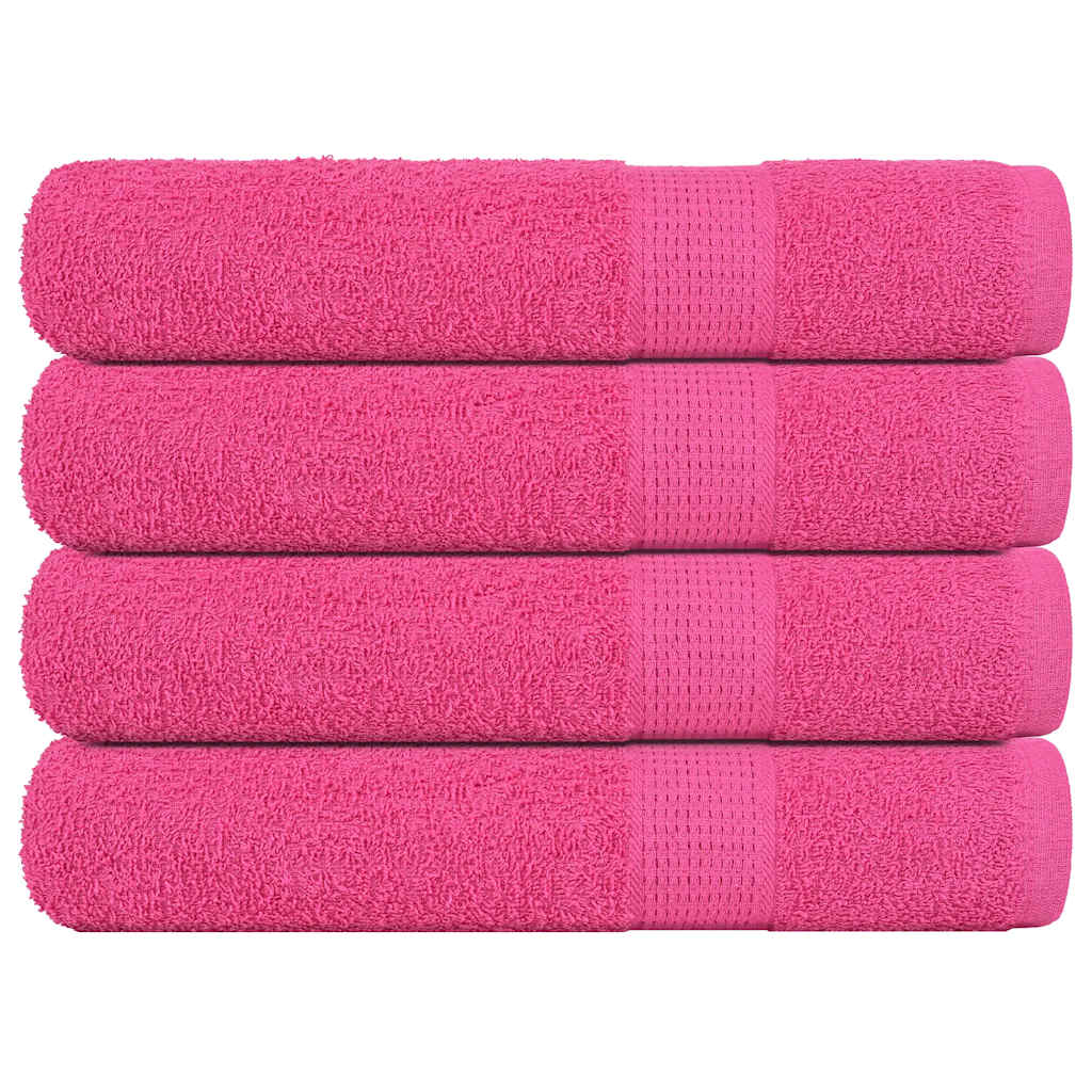 Toallas de sauna Vidaxl 4 st 80x200 cm 360 g m² 100% rosa de algodón