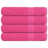 Serviettes de sauna vidaxl 4 ST 80x200 cm 360 g m² 100% coton rose