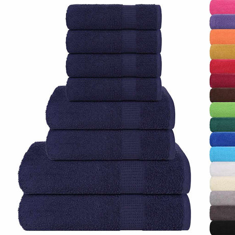 Vidaxl 8-delige handdoekenset frogn 360 g m² marineblauw