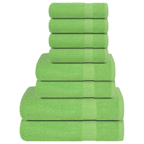 Vidaxl 8-delige handdoekenset frogn 360 g m² appelgroen