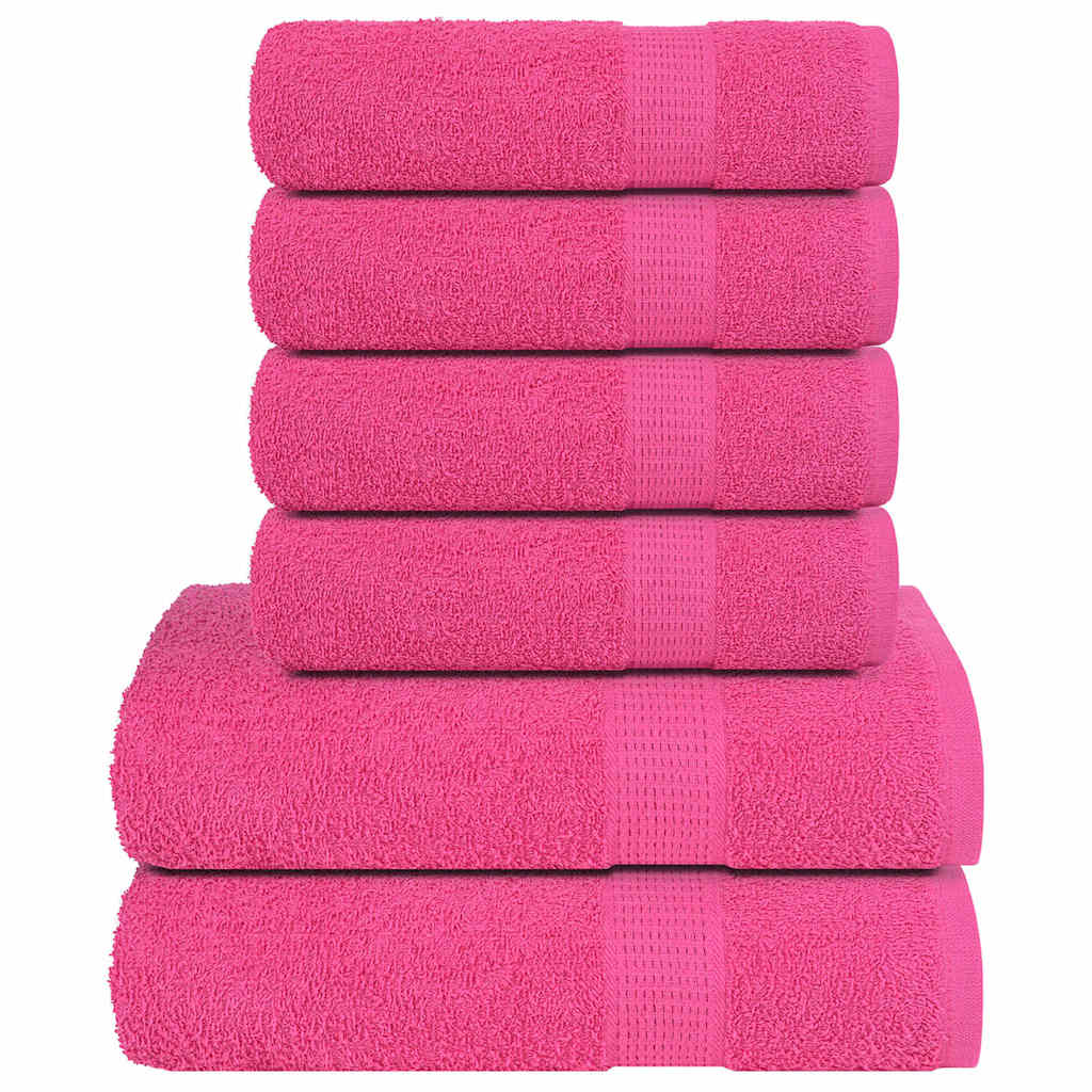 Vidaxl 12-teiliges Handtuchset 360 g m² 100% Baumwollrosa