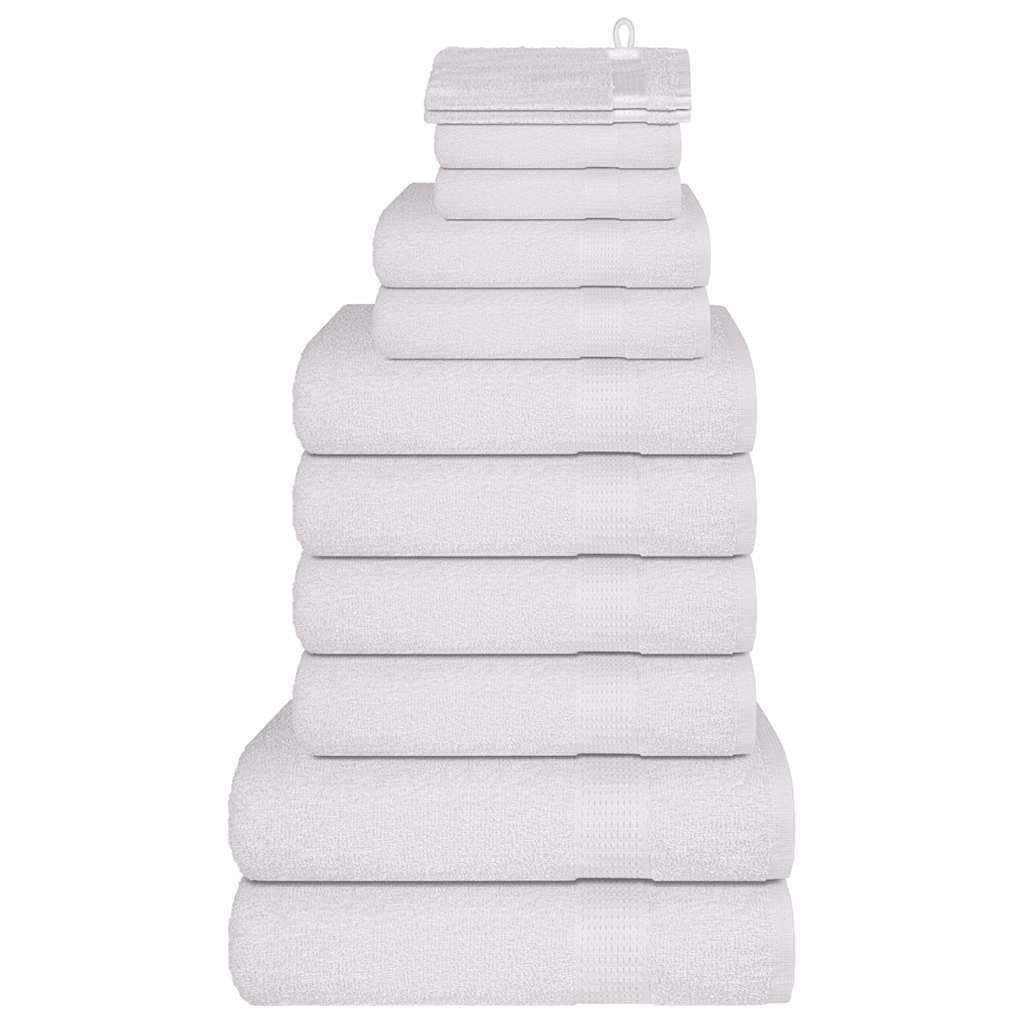 Vidaxl Conjunto de toallas de 12 piezas 360 g m² 100% de algodón blanco