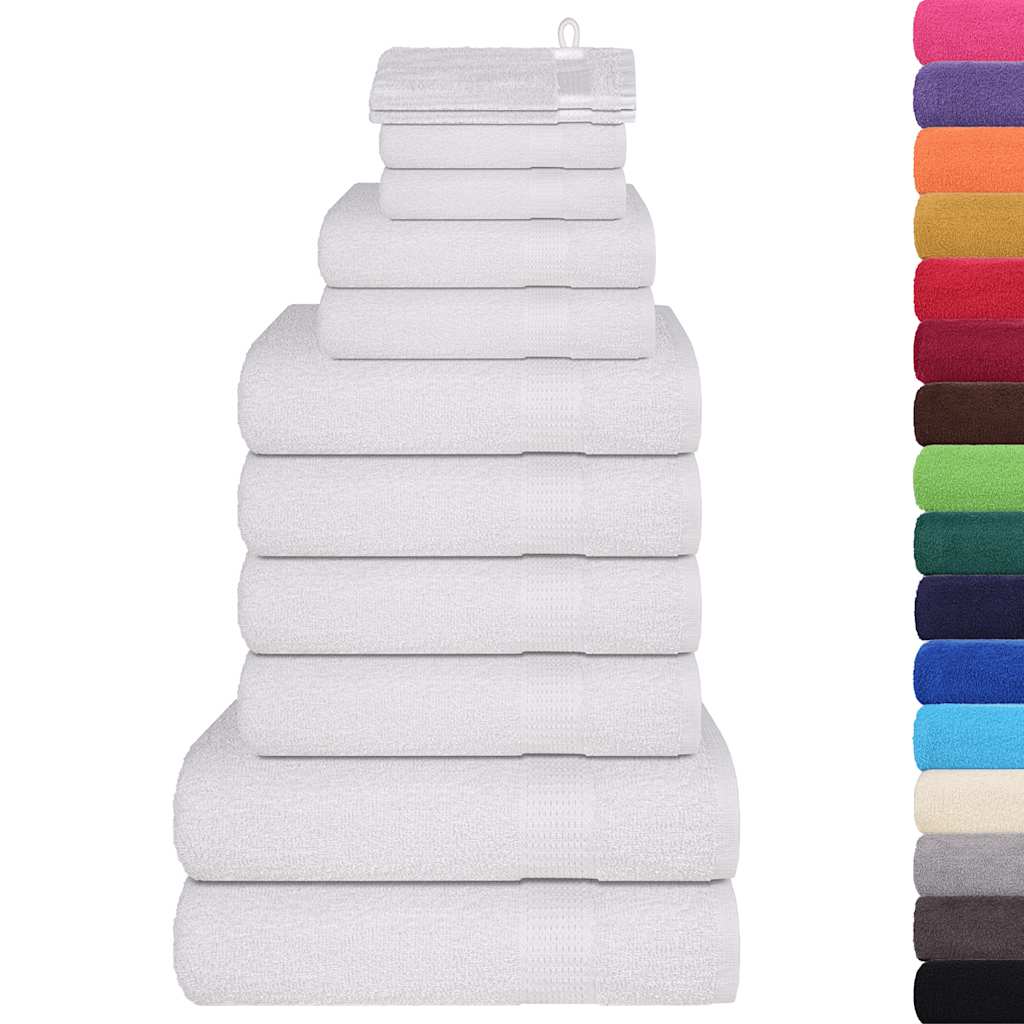 Ensemble de serviettes Vidaxl 12 pièces 360 g m² 100% coton blanc