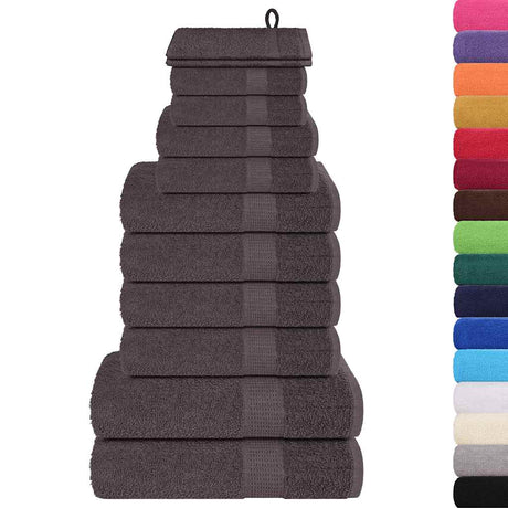 Vidaxl 12-delige handdoekenset frogn 360 g m² antraciet
