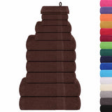 Vidaxl 12-piece towel set 360 g m² 100% cotton brown