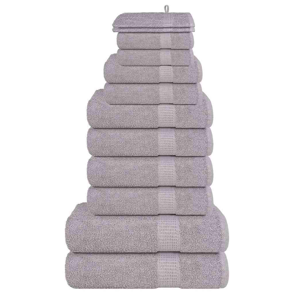 Vidaxl Conjunto de toallas de 12 piezas 360 g m² 100% de algodón gris