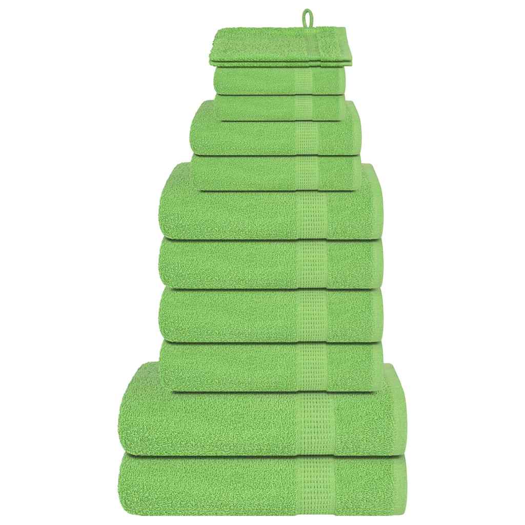 Ensemble de serviettes Vidaxl 12 pièces 360 g m² 100% coton vert