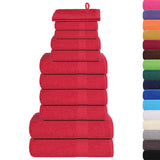 Vidaxl 12-piece towel set 360 g m² 100% cotton red