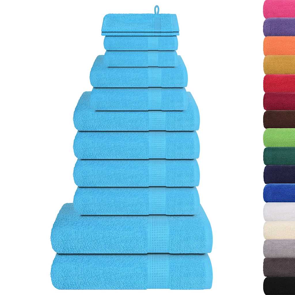 Ensemble de serviettes Vidaxl 12 pièces 360 g m² 100% coton turquoise