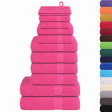 Vidaxl 12-delige handdoekenset frogn 360 g m² roze